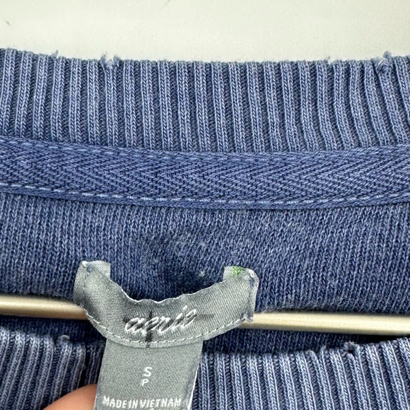Aerie Blue Cropped Sweatshirt Size Small - Picture 5 of 7